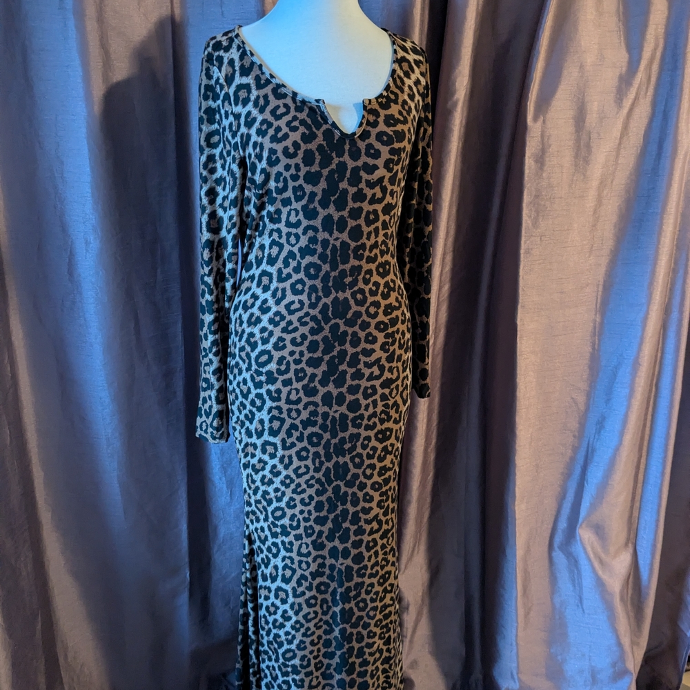 SHEIN Animal Print Long Sleeve Dress